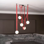 Artistic Pendant Ceiling Light With Multiple Straps Lighting Lobby