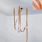 Artistic Pendant Ceiling Light With Multiple Straps Lighting Lobby
