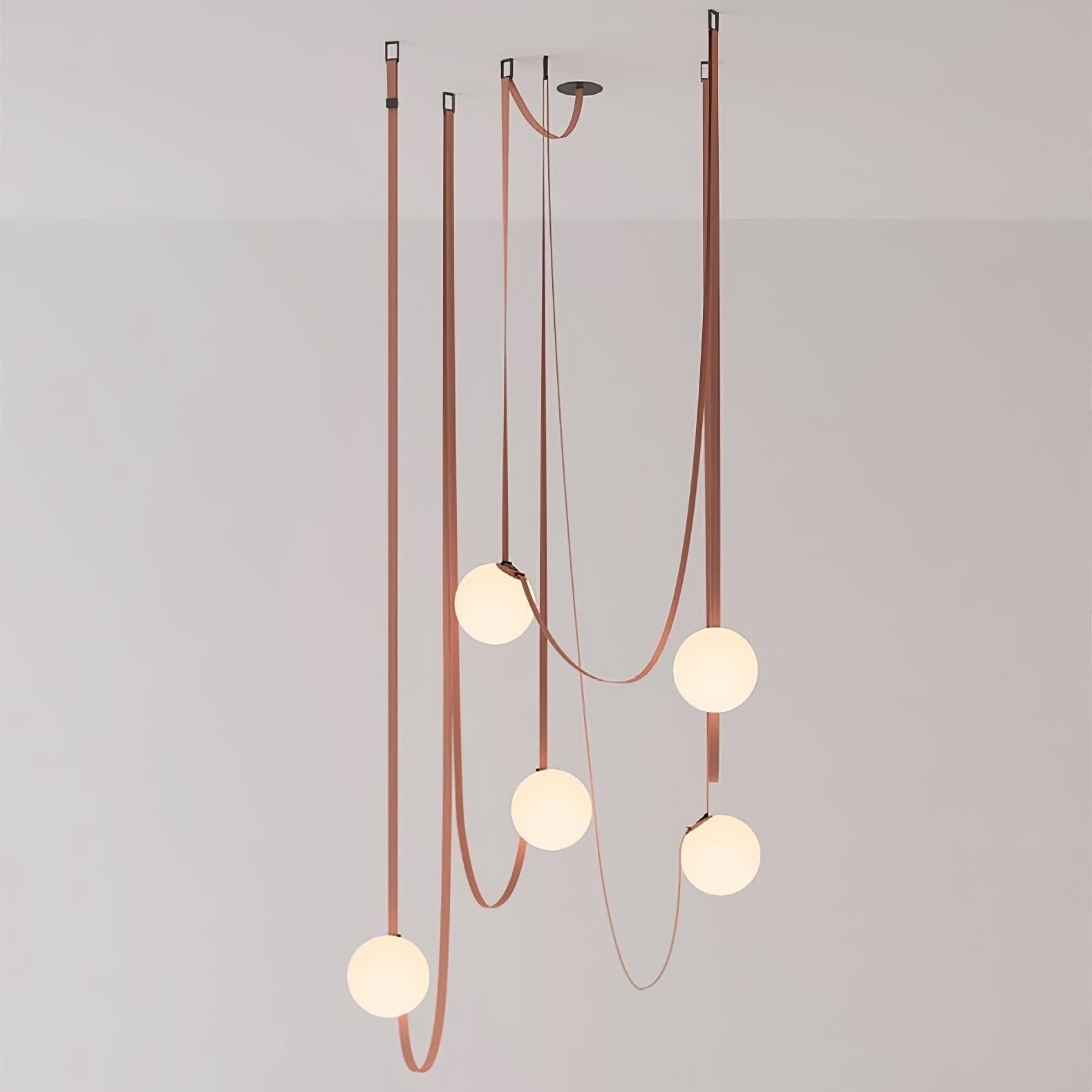 Artistic Pendant Ceiling Light With Multiple Straps Lighting Lobby