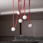 Artistic Pendant Ceiling Light With Multiple Straps Lighting Lobby