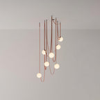 Artistic Pendant Ceiling Light With Multiple Straps Lighting Lobby