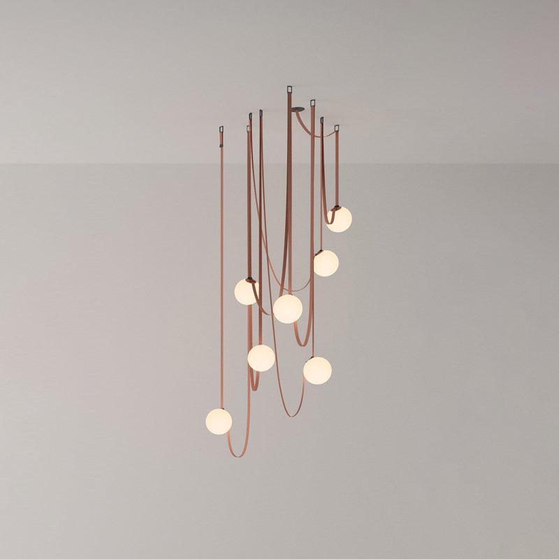 Artistic Pendant Ceiling Light With Multiple Straps Lighting Lobby
