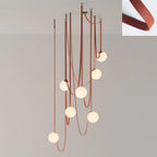 Artistic Pendant Ceiling Light With Multiple Straps Lighting Lobby
