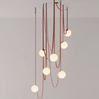 Artistic Pendant Ceiling Light With Multiple Straps Lighting Lobby