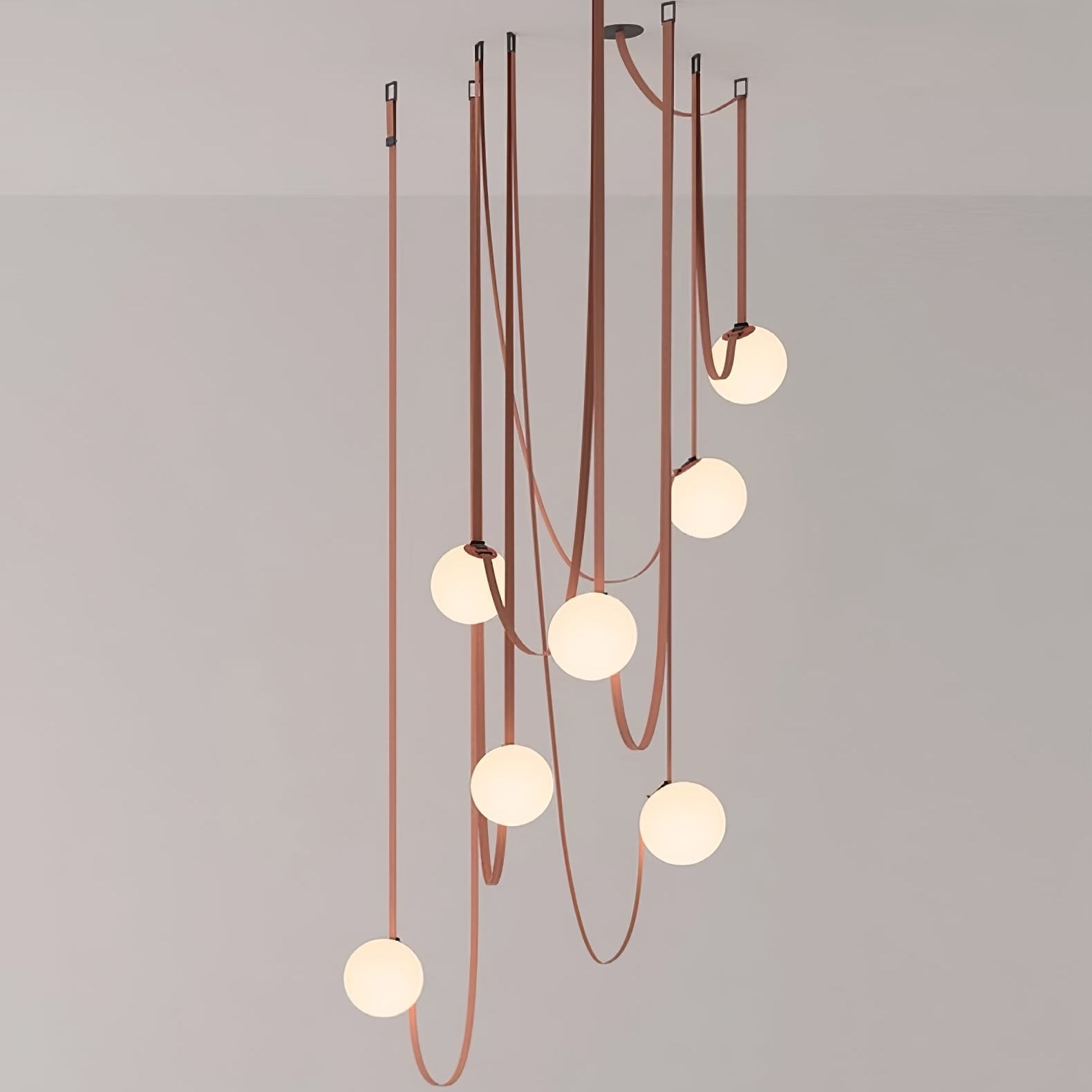 Artistic Pendant Ceiling Light With Multiple Straps Lighting Lobby
