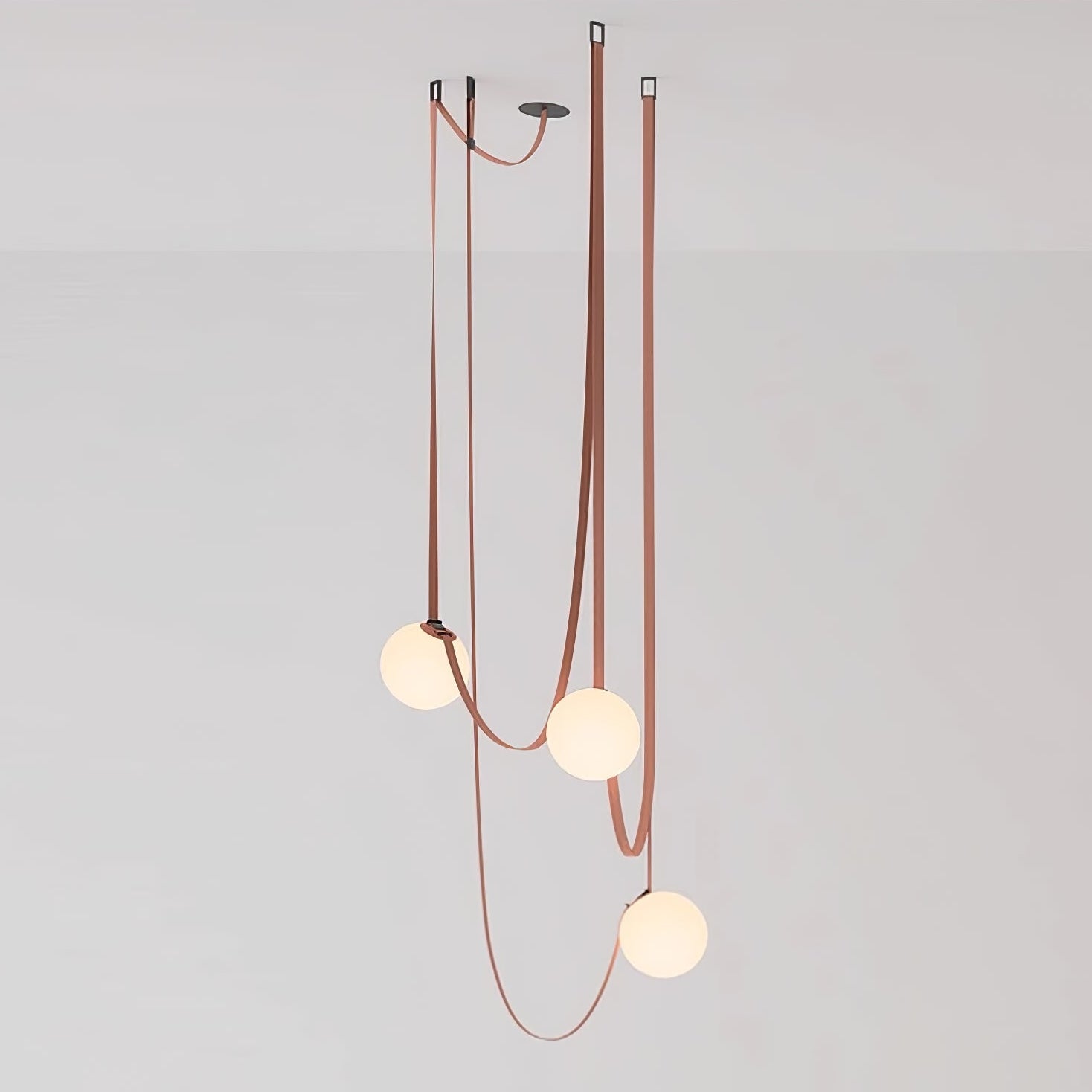 Artistic Pendant Ceiling Light With Multiple Straps Lighting Lobby