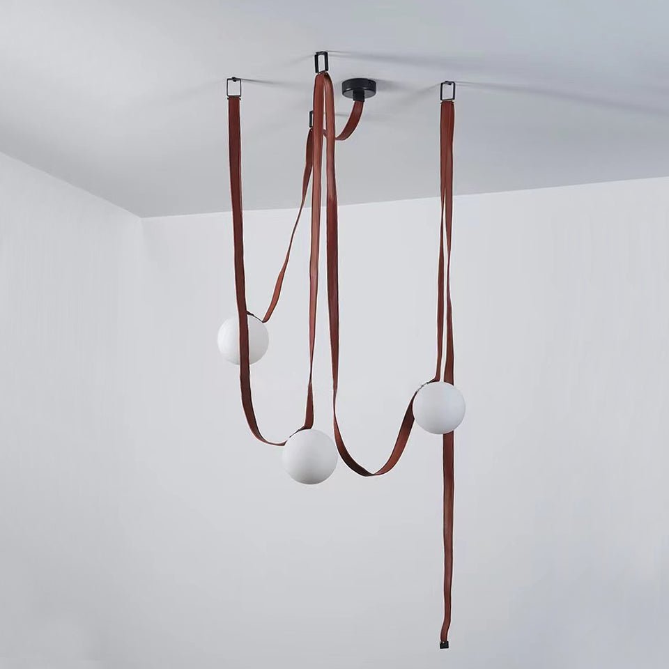Artistic Pendant Ceiling Light With Multiple Straps Lighting Lobby