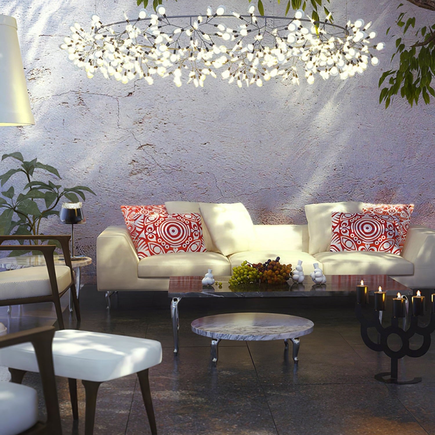 Black Firefly LED Ceiling Suspension Lighting Lobby