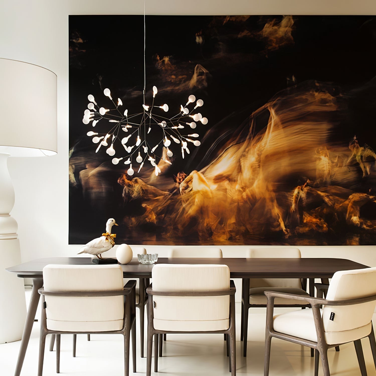 Black Firefly LED Ceiling Suspension Lighting Lobby
