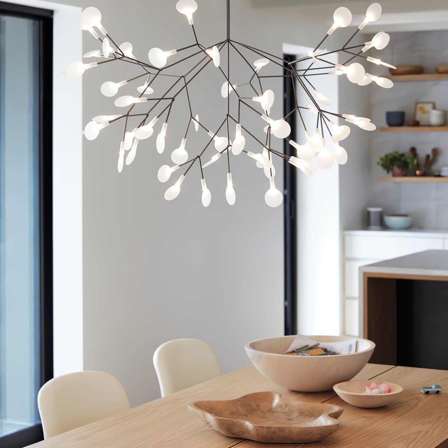 Black Firefly LED Ceiling Suspension Lighting Lobby