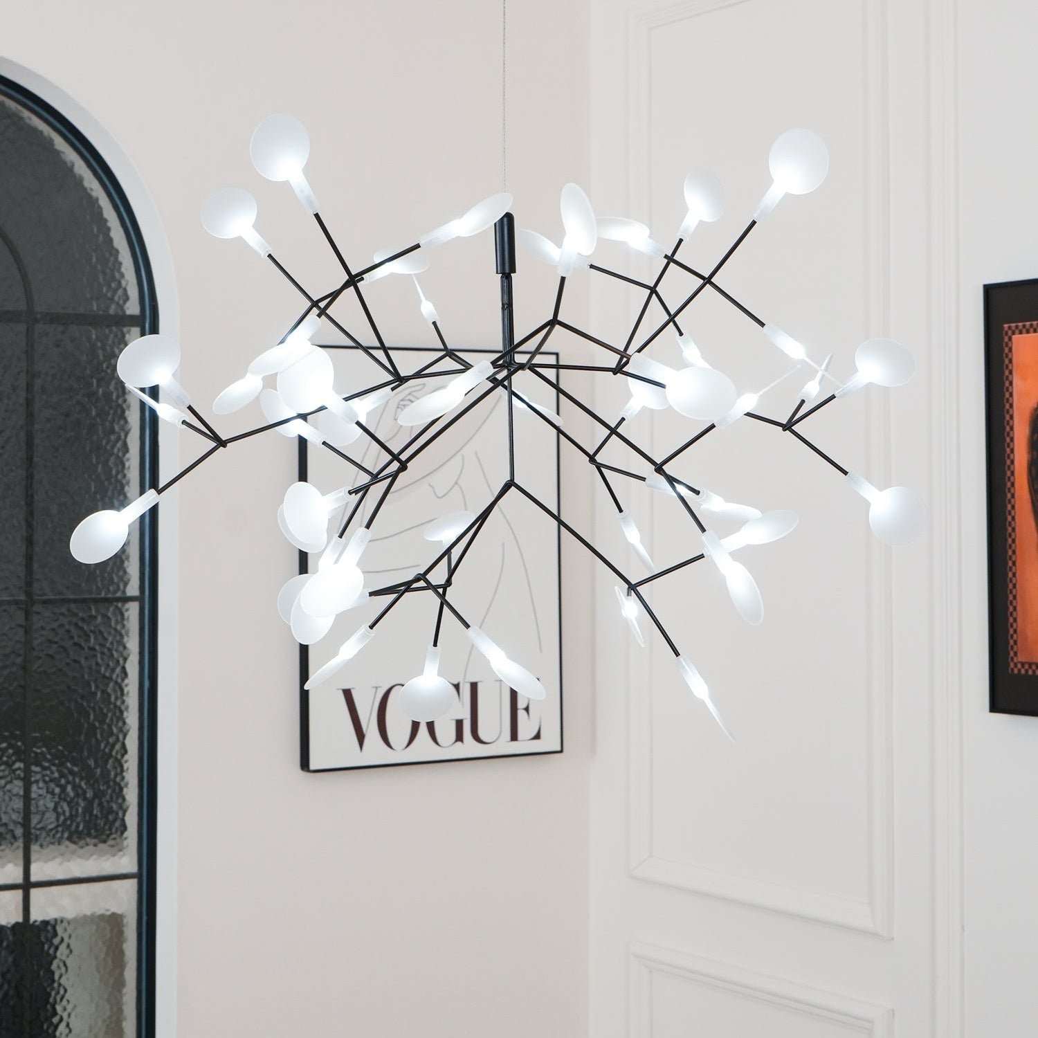 Black Firefly LED Ceiling Suspension Lighting Lobby