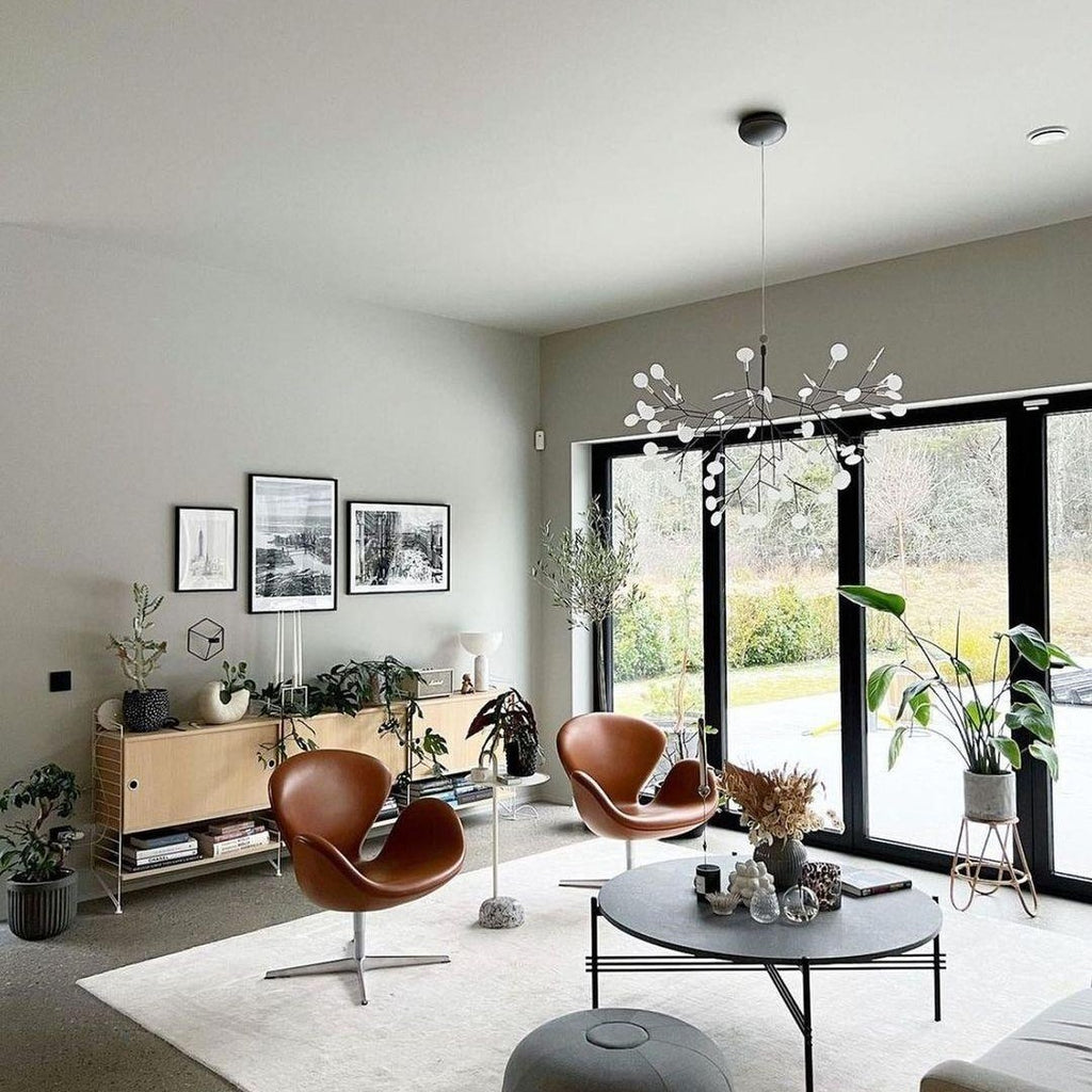 Black Firefly LED Ceiling Suspension Lighting Lobby