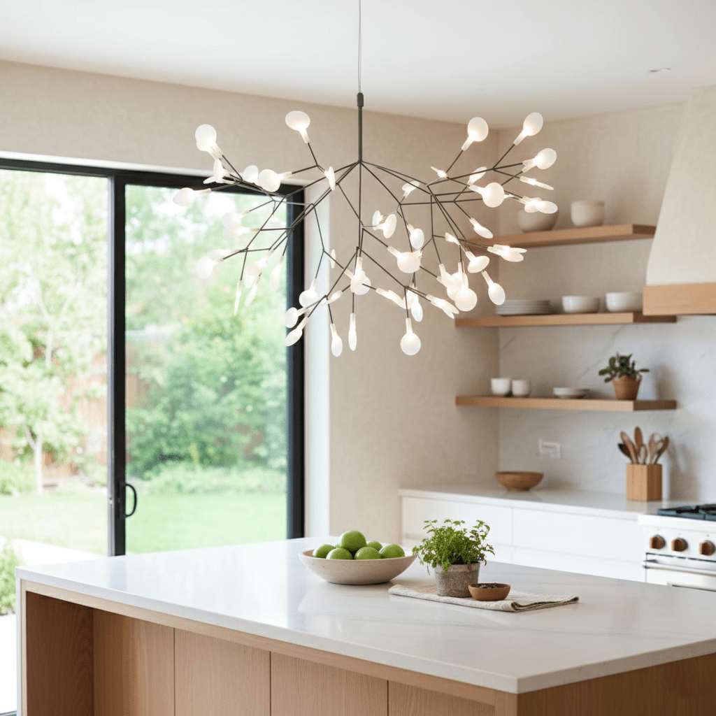 Black Firefly LED Ceiling Suspension Lighting Lobby
