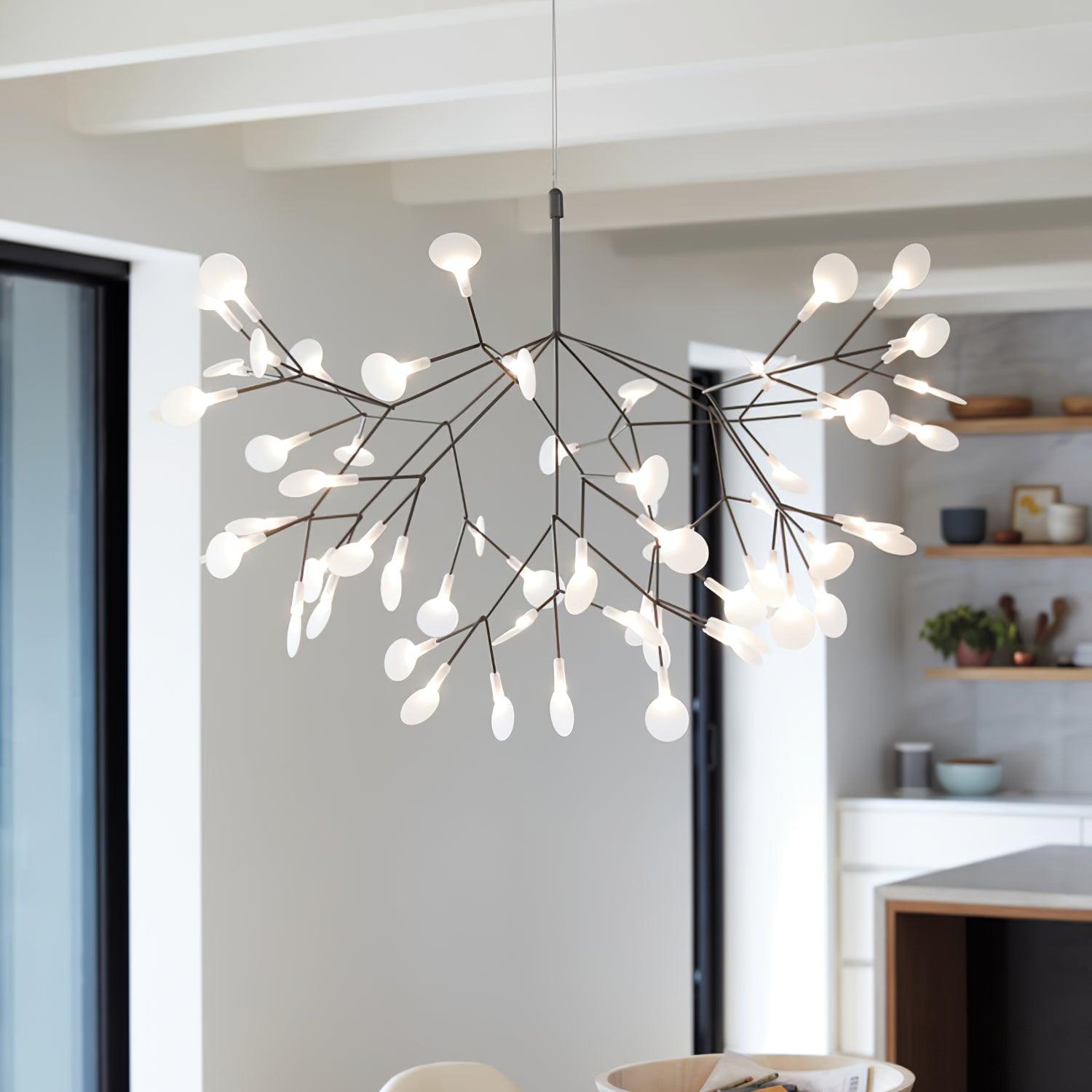 Black Firefly LED Ceiling Suspension Lighting Lobby