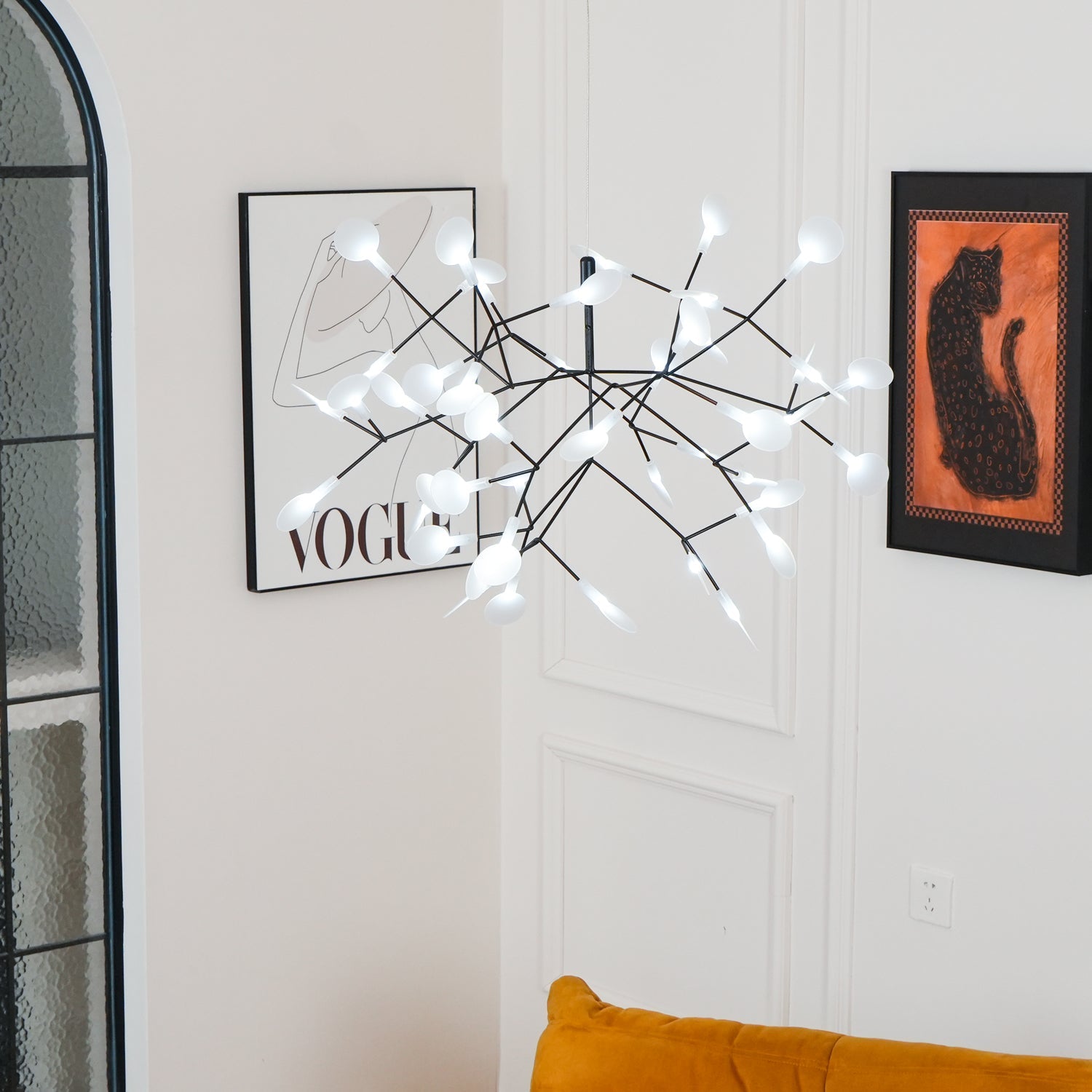 Black Firefly LED Ceiling Suspension Lighting Lobby