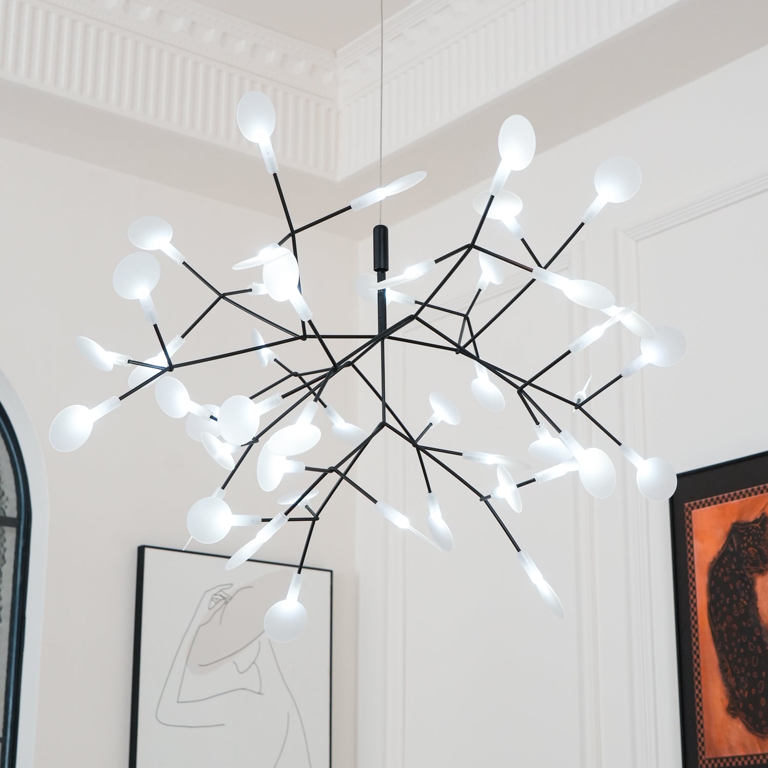 Black Firefly LED Ceiling Suspension Lighting Lobby