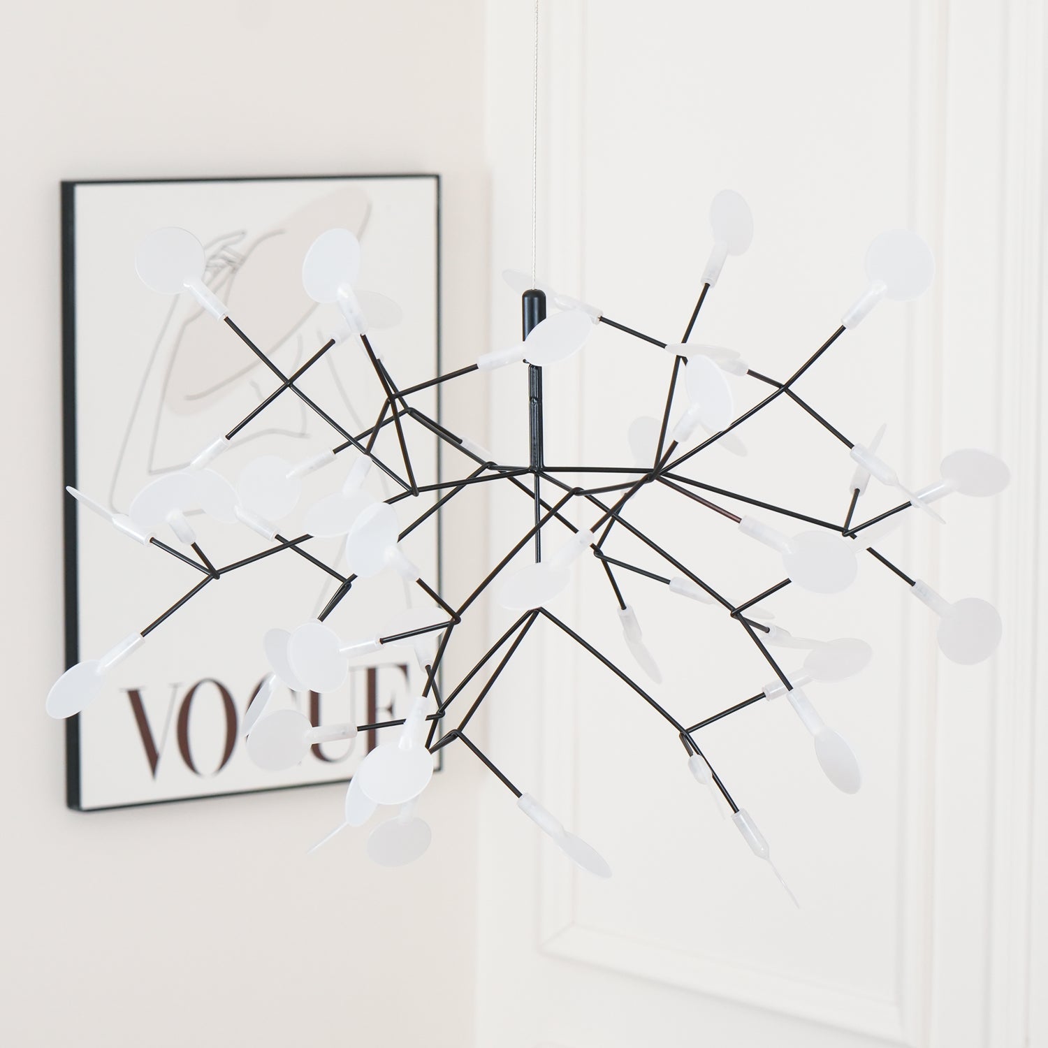 Black Firefly LED Ceiling Suspension Lighting Lobby
