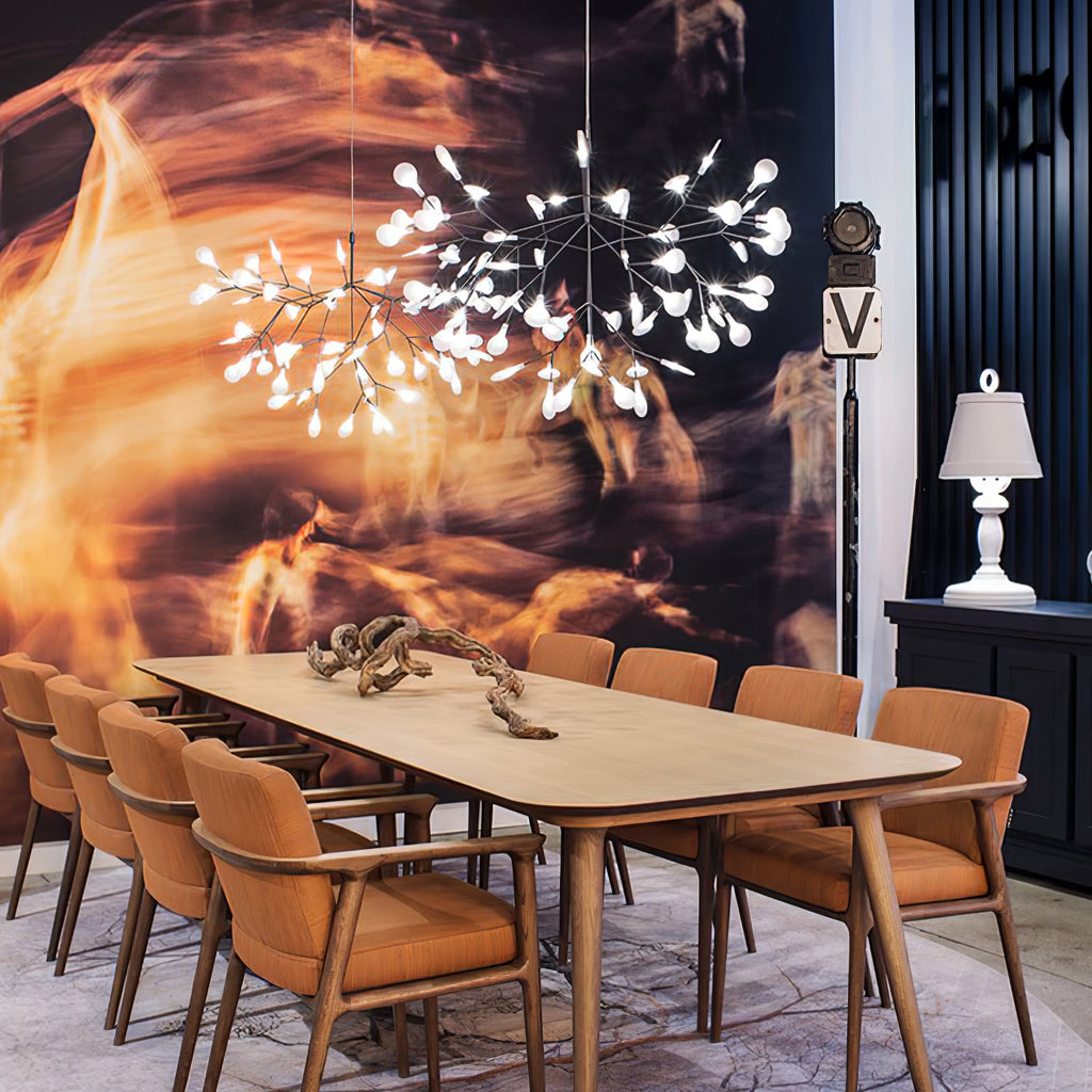 Black Firefly LED Ceiling Suspension Lighting Lobby