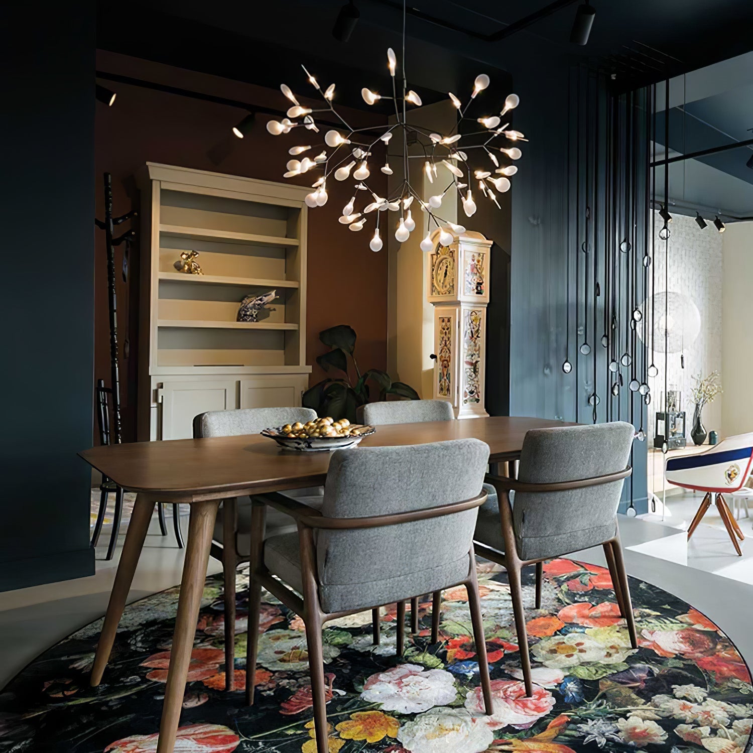 Black Firefly LED Ceiling Suspension Lighting Lobby