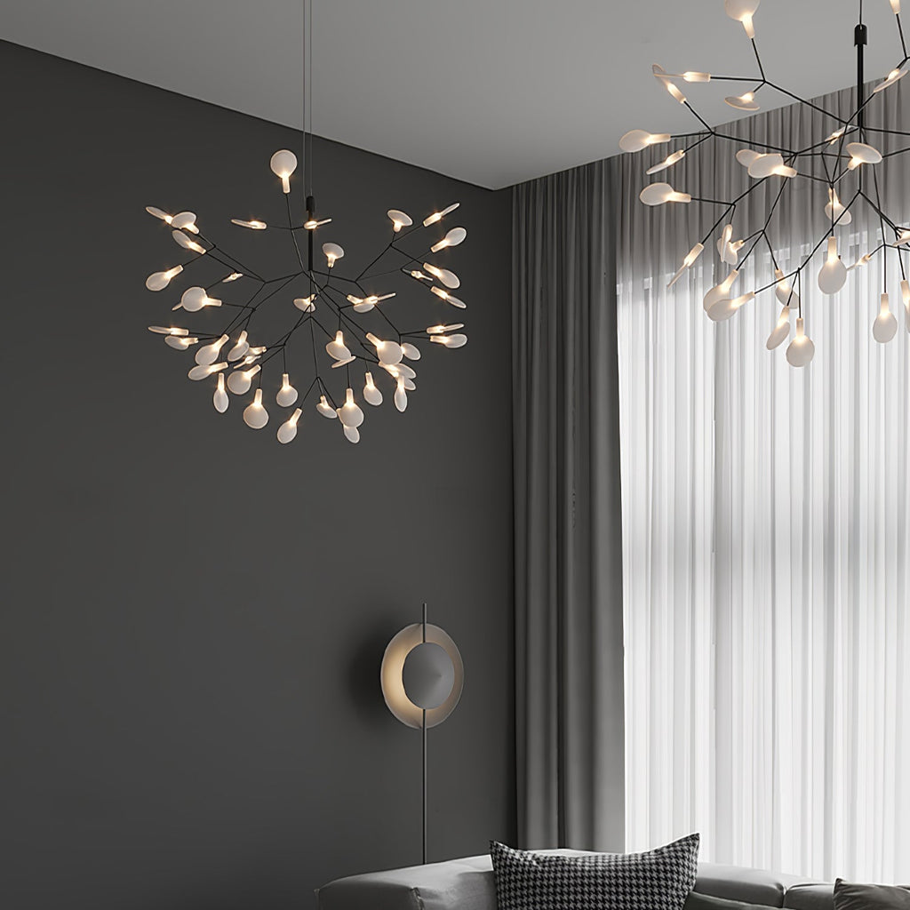 Black Firefly LED Ceiling Suspension Lighting Lobby