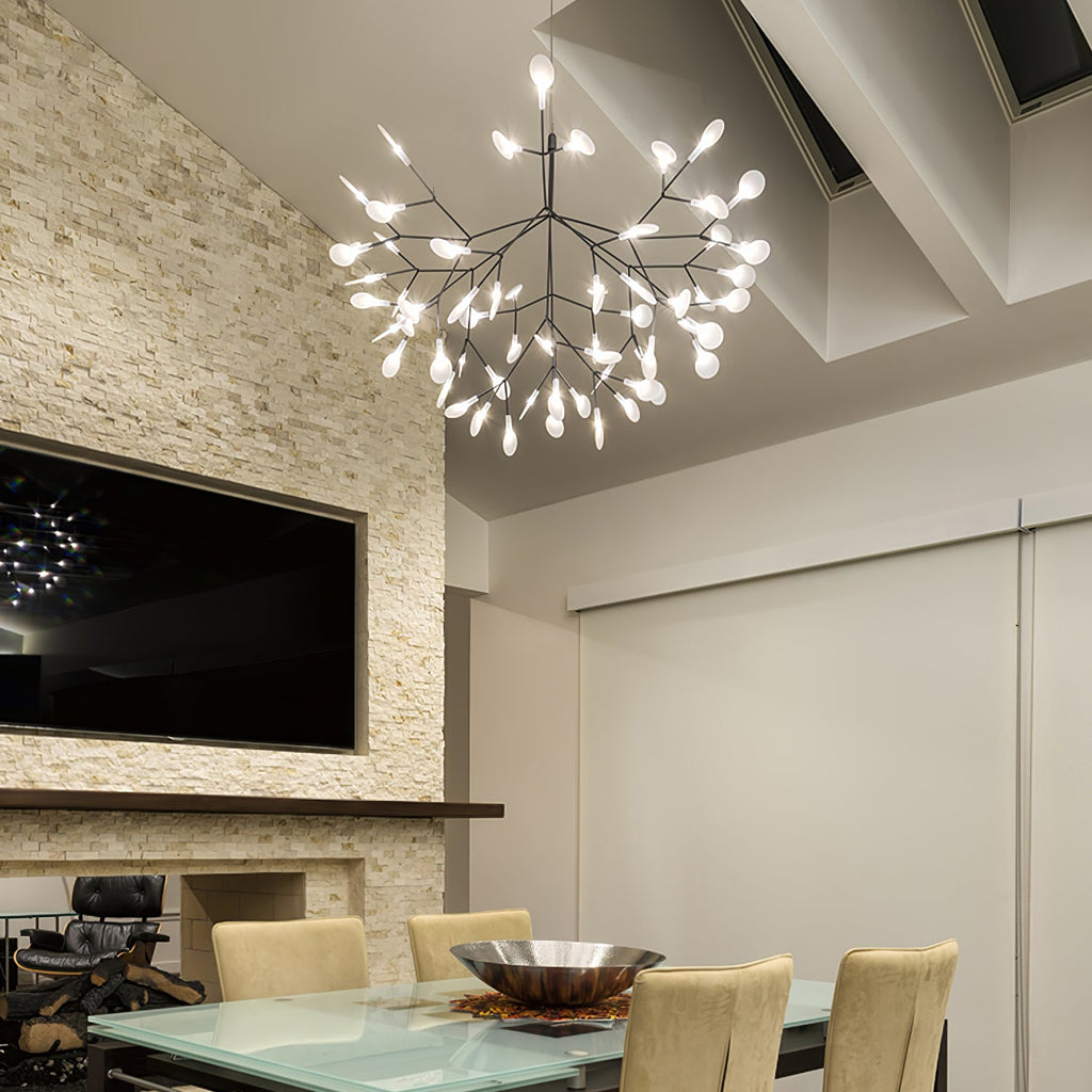 Black Firefly LED Ceiling Suspension Lighting Lobby