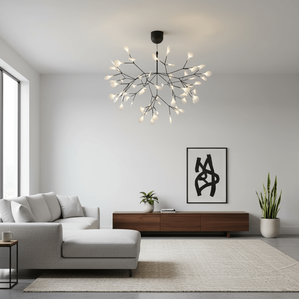 Black Firefly LED Ceiling Suspension Lighting Lobby