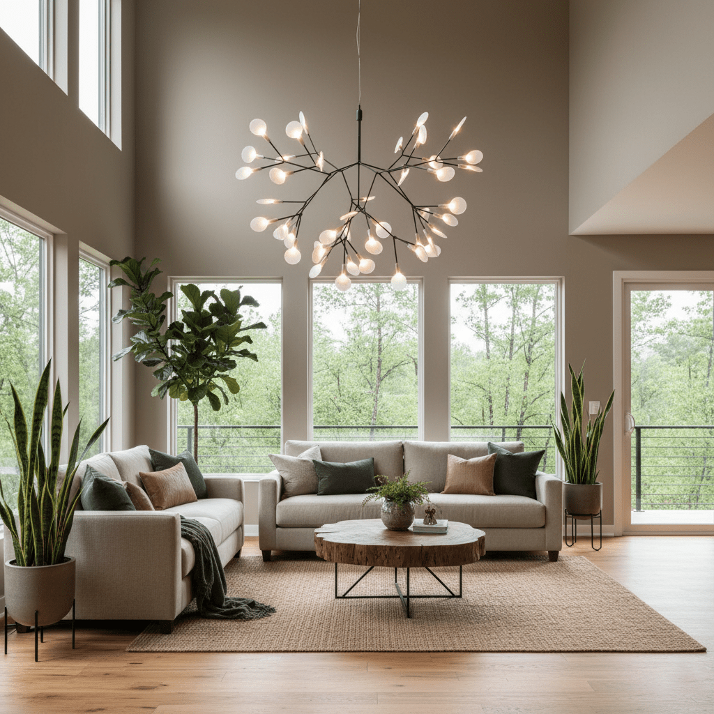 Black Firefly LED Ceiling Suspension Lighting Lobby