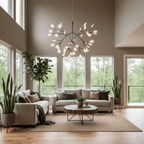 Black Firefly LED Ceiling Suspension Lighting Lobby