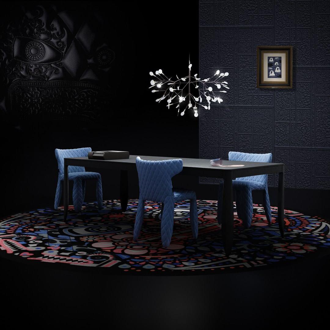 Black Firefly LED Ceiling Suspension Lighting Lobby