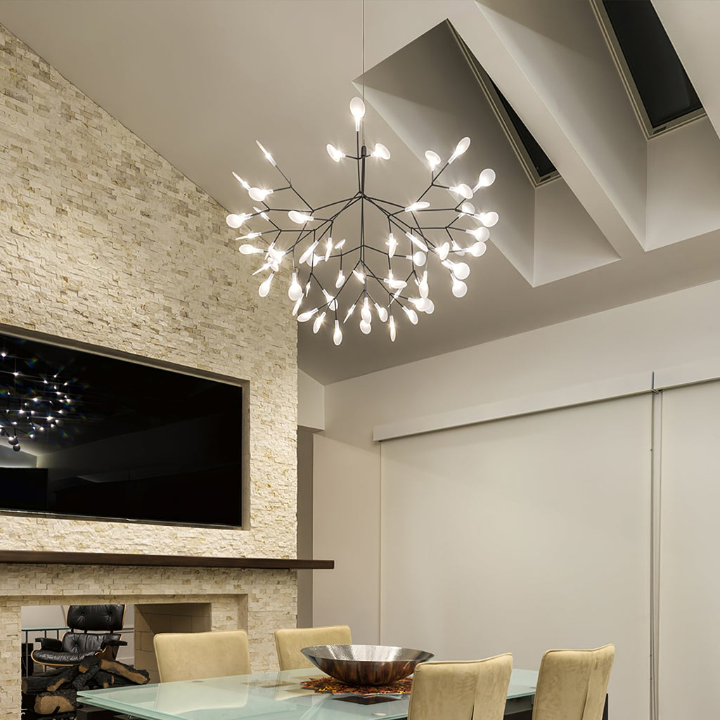 Black Firefly LED Ceiling Suspension Lighting Lobby