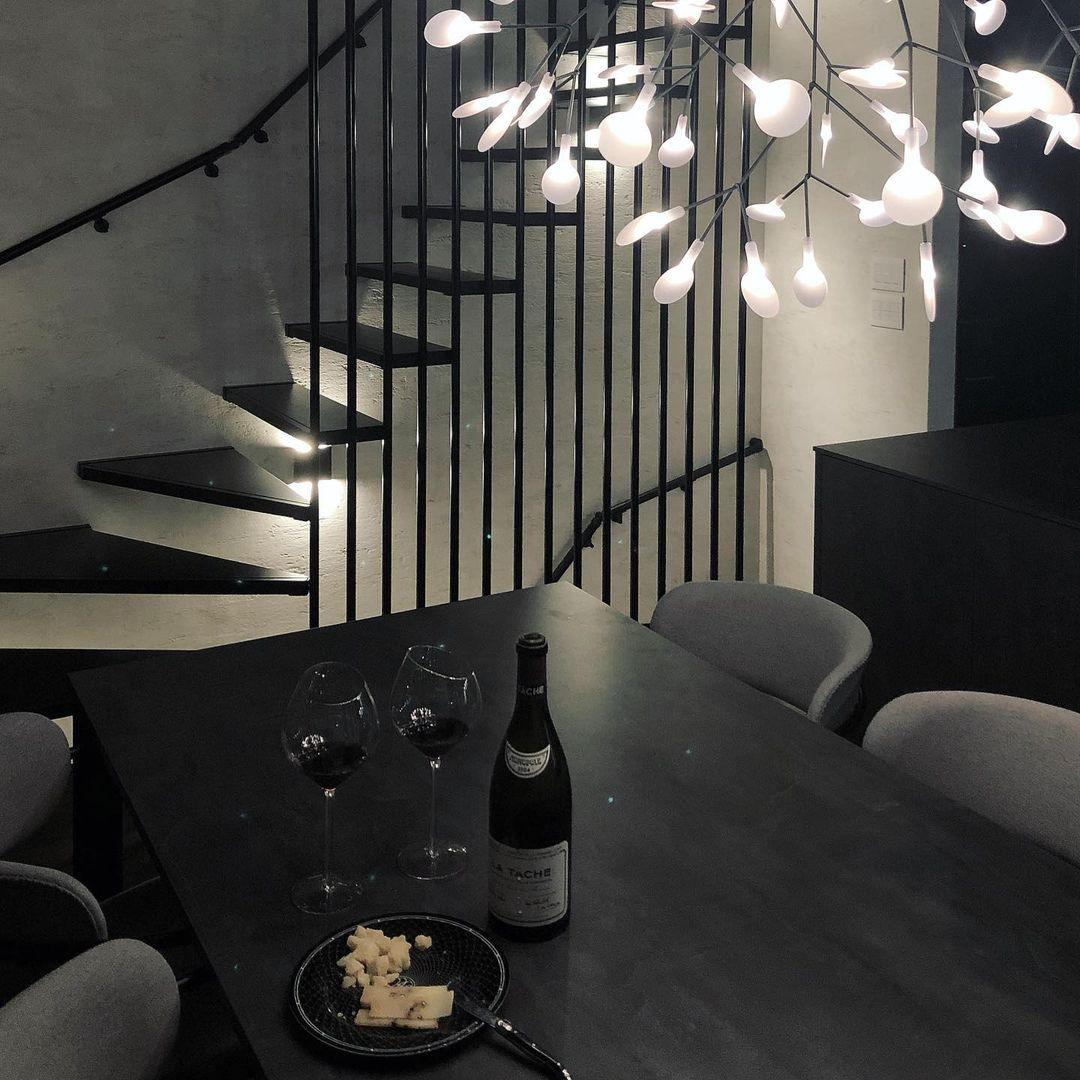 Black Firefly LED Ceiling Suspension Lighting Lobby