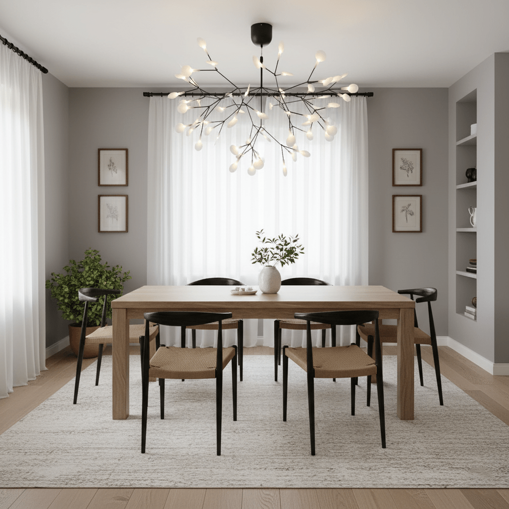 Black Firefly LED Ceiling Suspension Lighting Lobby