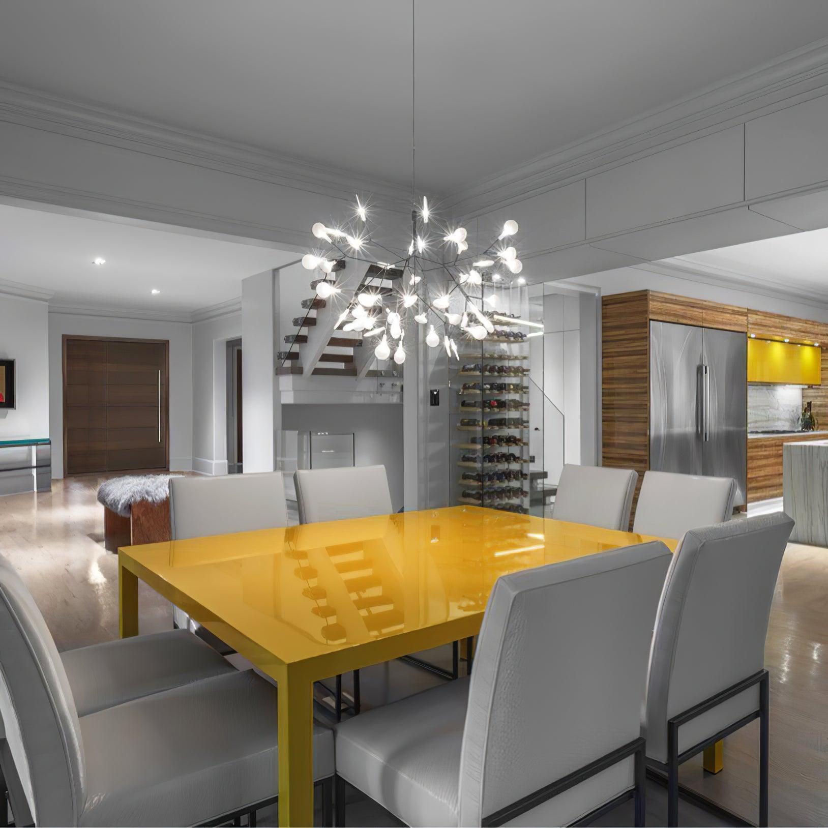 Black Firefly LED Ceiling Suspension Lighting Lobby