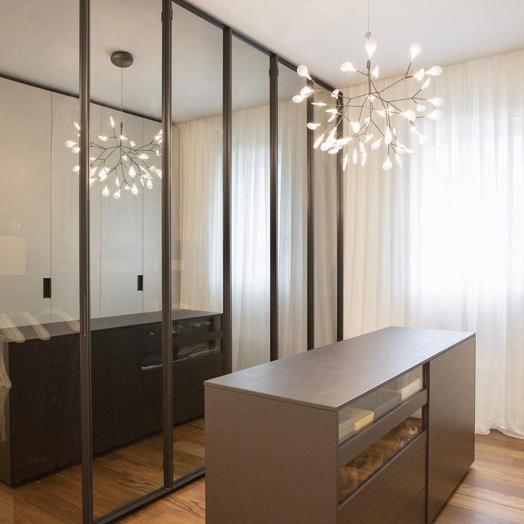 Black Firefly LED Ceiling Suspension Lighting Lobby