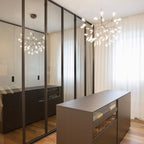 Black Firefly LED Ceiling Suspension Lighting Lobby