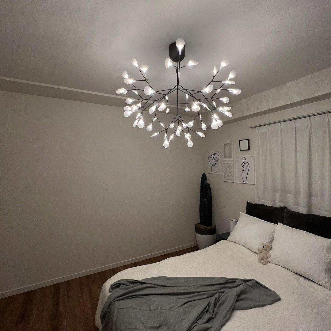 Black Firefly LED Ceiling Suspension Lighting Lobby