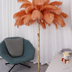 Brass Floor Lamp With Ostrich Feather Lighting Lobby