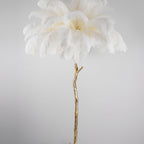Brass Floor Lamp With Ostrich Feather Lighting Lobby