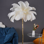 Brass Floor Lamp With Ostrich Feather Lighting Lobby