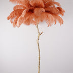 Brass Floor Lamp With Ostrich Feather Lighting Lobby