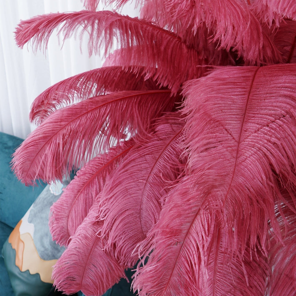 Brass Floor Lamp With Ostrich Feather Lighting Lobby