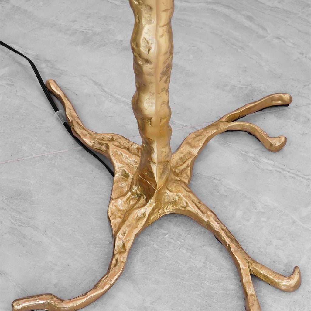 Brass Floor Lamp With Ostrich Feather Lighting Lobby