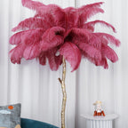 Brass Floor Lamp With Ostrich Feather Lighting Lobby