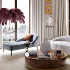 Brass Floor Lamp With Ostrich Feather Lighting Lobby