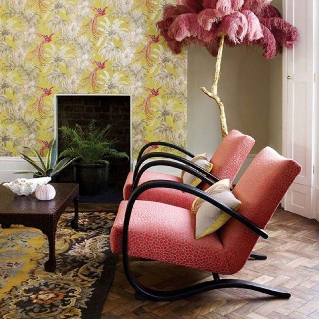 Brass Floor Lamp With Ostrich Feather Lighting Lobby
