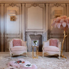 Brass Floor Lamp With Ostrich Feather Lighting Lobby