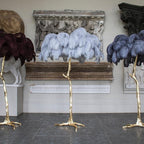 Brass Floor Lamp With Ostrich Feather Lighting Lobby