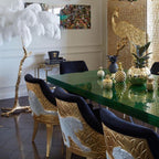 Brass Floor Lamp With Ostrich Feather Lighting Lobby