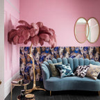 Brass Floor Lamp With Ostrich Feather Lighting Lobby