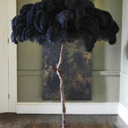 Brass Floor Lamp With Ostrich Feather Lighting Lobby